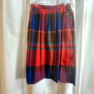 Summit Sportswear Colorful Plaid A-Line Skirt